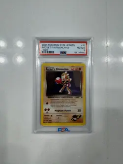 2000 Pokemon Gym Heroes Hitmonchan Holo PSA 8 & Brocks Rhydon Holo PSA 9 - Image 4