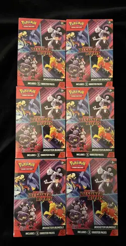 LOT OF 6 - Pokemon Scarlet & Violet Destined Rivals Booster Bundle Sealed - Image 1
