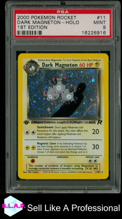 DARK MAGNETON POKEMON 11/82 2000 TEAM ROCKET 1ST EDITION HOLO ENGLISCH PSA 9 - Image 1