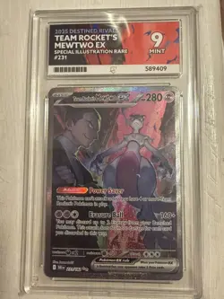 Pokemon TCG Destined Rivals Team Rocket's Mewtwo EX Full Art 213/182 Ace 9 - Image 3