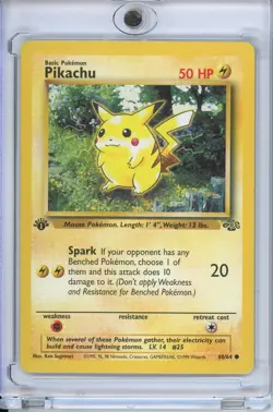 POKEMON PIKACHU JUNGLE 1ST EDITION HOLO RARE 60/64 MP - Image 1