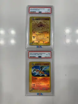 2002 Pokemon Expedition Charizard Reverse Foil PSA 4 & Dugtrio PSA 9 - Image 1