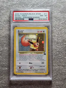 2000 Pokemon Black Star Promo Holo Eevee Pokemon League #11 Psa 8 - Image 1