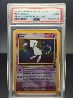 2000 POKEMON PROMO BLACK STAR POKEMON LEAGUE #9 MEW-HOLO PSA 9 - Image 1