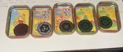Pokemon TCG Scarlet & Violet 151 Mini Tins EMPTY! LOT OF 5 with type coins/ art - Image 2
