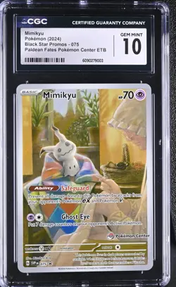 2024 POKEMON CENTER STAMP SV BLACK STAR PROMO 75 MIMIKYU CGC 10 GEM MINT not psa - Image 1