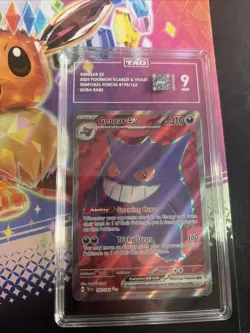 TAG 9 GEM Pokemon Gengar ex 193/162 Temporal Forces Full Art Ultra Rare - Image 1