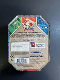 Blaziken EX Hoenn Power Tin Pokemon Storage Tin Metal Box EMPTY Swampert RARE - Image 3