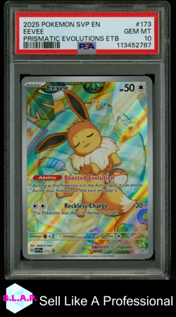 EEVEE PRISMATIC EVOLUTIONS ETB POKEMON SVP EN-SV BLCK STAR PROMO 2025 173 PSA 10 - Image 1