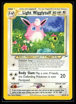 2002 Neo - Destiny Light Wigglytuff #54 Non Holo Pokemon Card - Image 1