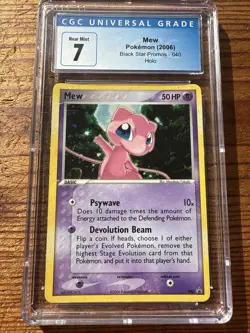 Pokemon 2006 Black Star Promo Mew Holo Card #040 CGC 7 PSA Slab NM TCG Card - Image 1