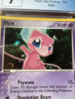Pokemon 2006 Black Star Promo Mew Holo Card #040 CGC 7 PSA Slab NM TCG Card - Image 2
