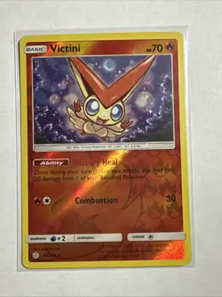 Victini 30/236 Reverse Holo Card Sun & Moon - Cosmic Eclipse Pokemon TCG - Image 1