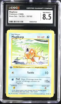 Magikarp 35/102 Shadowless Base Set 1st Ed CGC 8.5 Graded Pokemon Card - Image 1