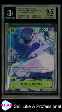 JEWELRY BONNEY SR/(ILL BOX EX) 2025 ONE PIECE CARD GAME PROMOS OP08105 BGS 9.5 - Image 1