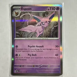 Espeon 033/131 Rare Holo Card Prismatic Evolutions PRE Pokemon TCG NM - Image 1