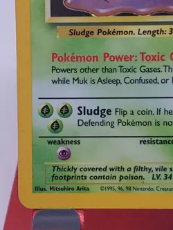 Muk Fossil Holo Rare Unlimited Pokemon Card 13/62 LP - Image 4