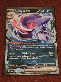 Pokemon Gengar ex 104/162 Temporal Forces Holo Rare Art Card - Image 1