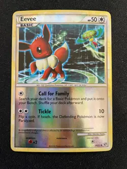 Eevee 48/90 Reverse Holo HGSS Undaunted Pokemon Card - LP - Image 1