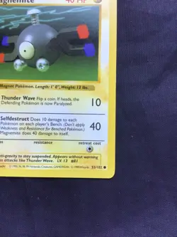 Pokemon Cards: Base Set 1st Edition Common: Magnemite 53/102 - Image 4