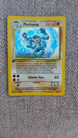 Pokemon TCG Machamp 1st Edition Holo Rare Card Base Set 8/102 - Image 1