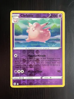 Pokemon card BRILLIANT STARS Reverse Holo Rare CLEFABLE (054/172) Mint/NM - Image 1