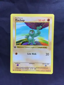 Pokemon Cards: Base Set 1st Edition Common: Machop 52/102 - Image 1
