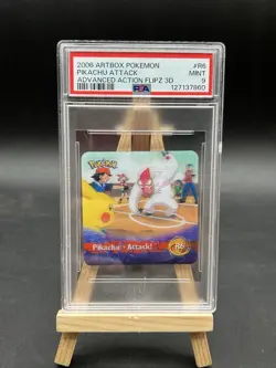 PSA 9 Pokemon pikachu Attack Advanced Action Flipz Card 2006 #R6 - Image 1