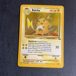 Raichu 14/62 Holo Rare Original Fossil Set 1999 WOTC Pokemon Card - Image 1
