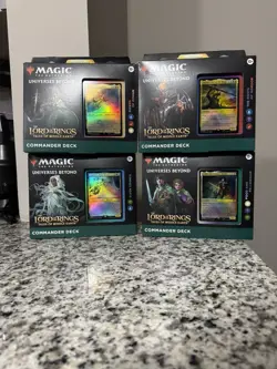 MTG The Lord Of The Rings Tales Of Middle Earth ENGLISH Commander Deck Set of 4 195166205052 - Image 1