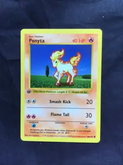 Pokemon Cards: Base Set 1st Edition Common: Ponyta 60/102 - Image 1