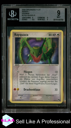 RAYQUAZA POKEMON 3 2004 POP SERIES 1 R GERMAN BGS 9 - Image 1