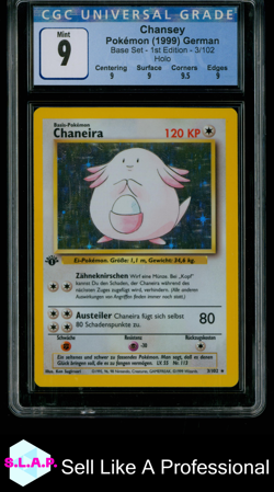 CHANSEY BASE SET - 1ST EDITION HOLO 3/102 POKEMON CGC 9 - Image 1