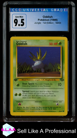 ODDISH JUNGLE - 1ST EDITION 58/64 POKEMON CGC 10 - Image 1