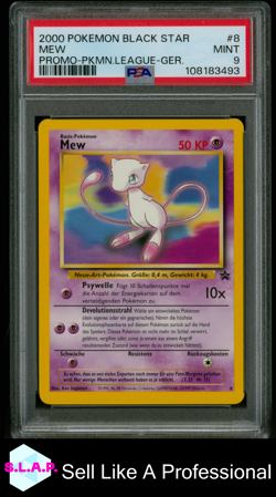 MEW PROMO-PKMN.LEAGUE-GER. POKEMON PROMO BLACK STAR 2000 8 PSA 9 - Image 1