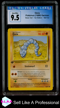 ONIX BASE SET - 1ST EDITION 56/102 POKEMON CGC 10 - Image 1