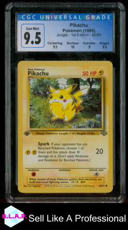 PIKACHU JUNGLE - 1ST EDITION 60/64 POKEMON CGC 10 - Image 1