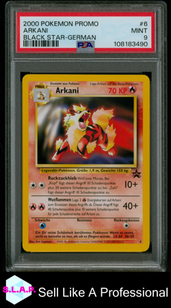 ARKANI BLACK STAR-GERMAN POKEMON PROMO BLACK STAR 2000 6 PSA 9 - Image 1