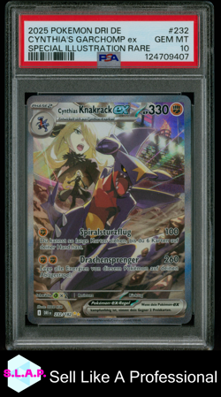 CYNTHIA'S GARCHOMP EX SPEC ILLU RARE POKEMON GER DESTINED RIVALS 2025 232 PSA 10 - Image 1