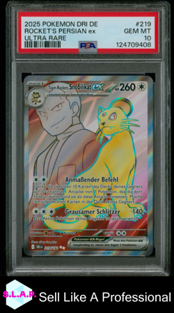 ROCKET'S PERSIAN EX ULTRA RARE POKEMON GER DRI DESTINED RIVALS 2025 219 PSA 10 - Image 1