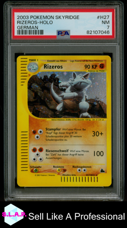 RIZEROS-HOLO GERMAN POKEMON SKYRIDGE 2003 H27 PSA 7 - Image 1