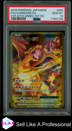 FA/CHARIZARD EX EXP.20TH ANNIV-1ST ED. POKEMON JAP 20TH ANN. 2016 090 PSA 10 - Image 1