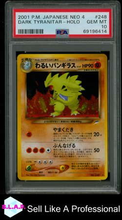 DARK TYRANITAR-HOLO POKEMON JAPANESE NEO 4 2001 248 PSA 10 - Image 1