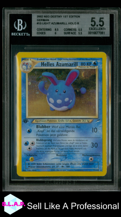 HELLES AZUMARILL POKEMON 13/105 2002 NEO DESTINY HOLO DEUTSCH BGS 5.5 - Image 1