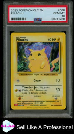 PIKACHU POKEMON CLC-TCG CLASSIC CHARIZARD & HO-OH EX DECK 2023 008 PSA 10 - Image 1