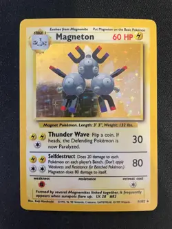 Magneton 9/102 Base Set Holo Rare Pokemon TCG - LP+ - Image 1