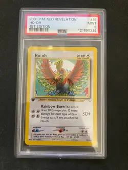 2001 Pokemon 1st Edition Neo Revelation Ho-oh graded PSA 9 18/64 MINT - Image 1