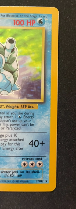 Blastoise 2/102 Base Set Holo Unlimited Pokemon TCG - LP+ - Image 3