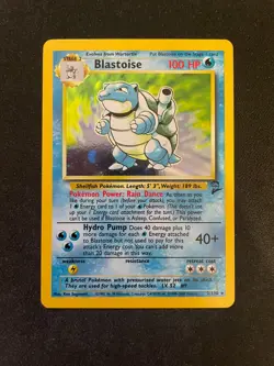 Blastoise 2/130 Base Set 2 Holo Pokemon TCG - LP - Image 1