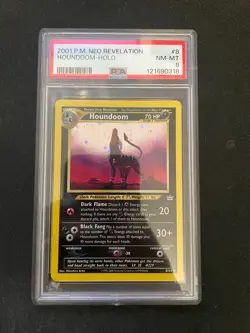 2001 POKEMON NEO REVELATION #8 HOUNDOOM-HOLO PSA 8 #8 - Image 1
